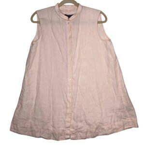 LAFAYETTE 148 Dust Pink 100% Linen Beach Vacation Sleeveless Top Women's  M
